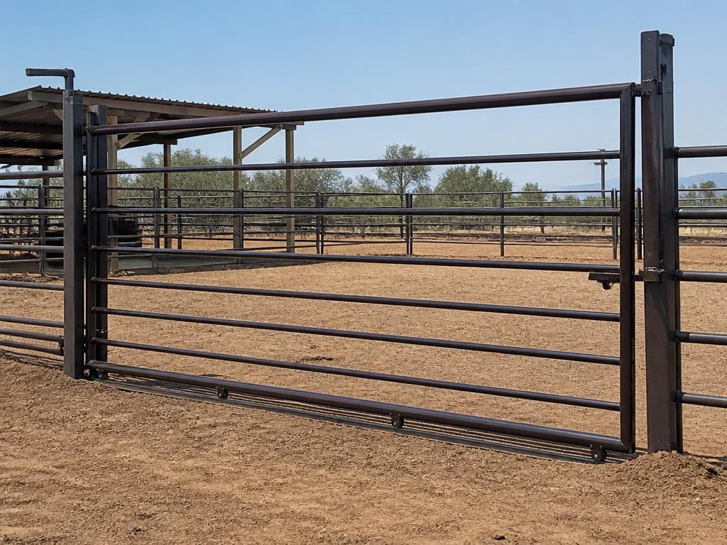 Puerta deslizable de acero para corral de ganado y caballos